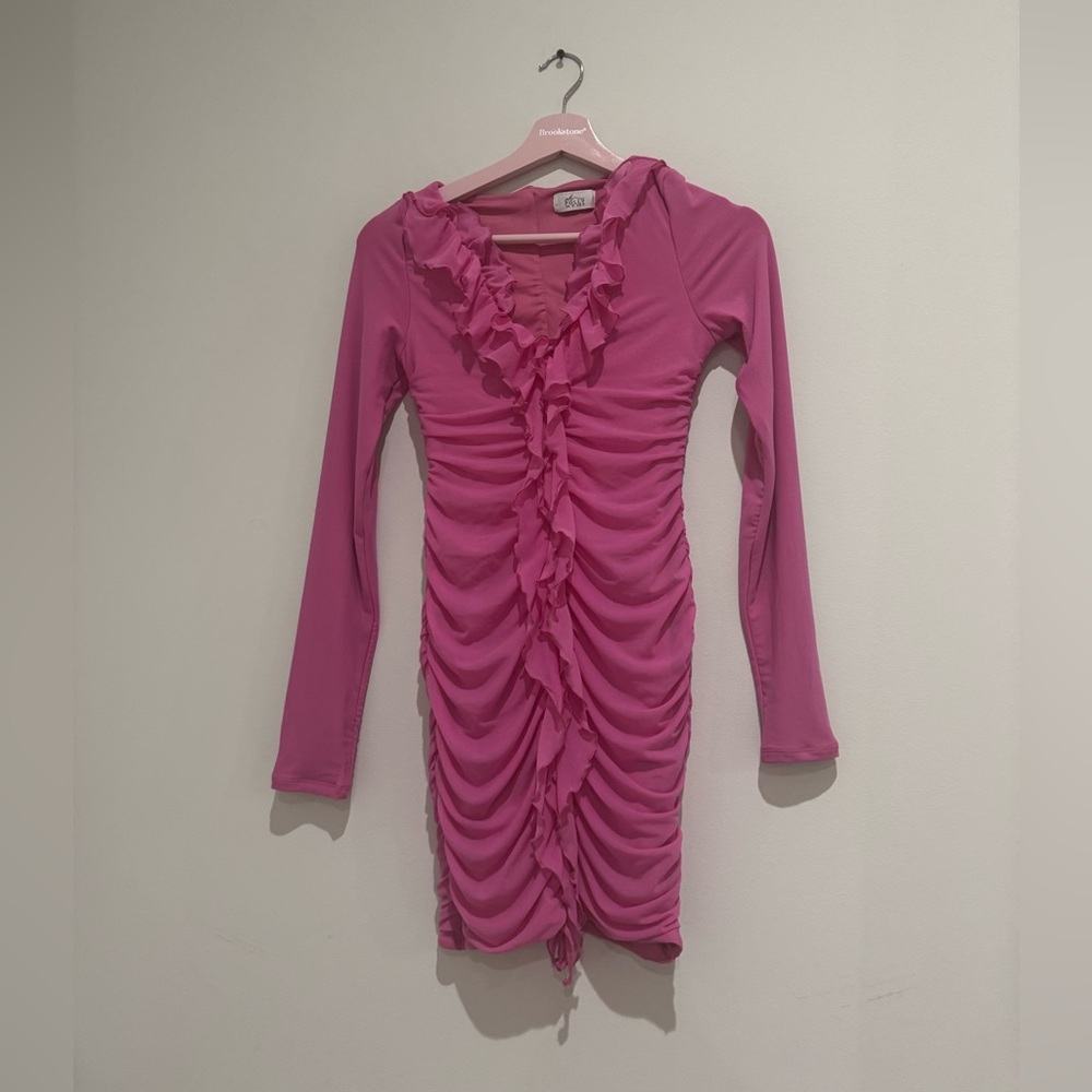 Oh Polly Hot Pink Ruffled Dress